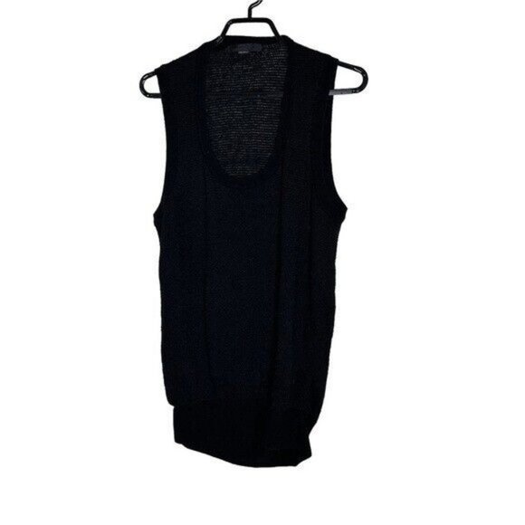 Alexander Wang Black Mesh V Neck Vest Size Medium - Picture 1 of 7